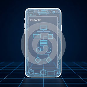 Editable flowchart on smartphone