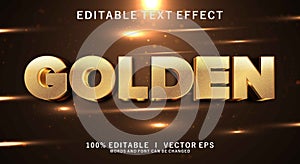 gold 3d vector text effect with modern style design