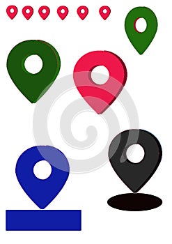 editable GPS Icons in different color