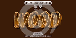 Editable graphic text effect wood style