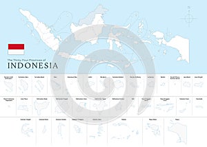 Editable Indonesia Vector Map with 34 Provinces