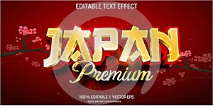 japan premium vector 3d text effect with modern style design