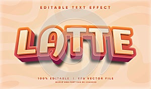 latte vector text effect with modern style