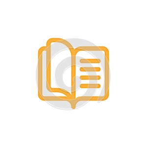 Editable orange flip previous page vector line art icon