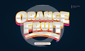 Editable Orange Text Style with 3D Effect