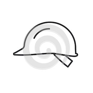 Editable outline cunstruction helmet vector icon isolated on white transparent background