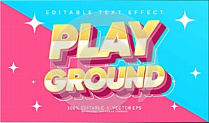 play ground vector text effect with modern style design