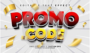 promo code vector text effect with modern style design