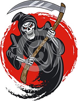 Grim reaper with scythe photo