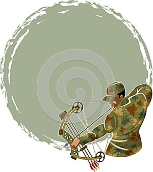 Hunter aiming with compound bow