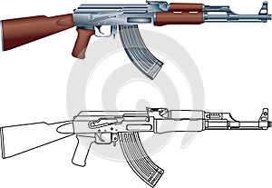 Kalashnikov ak 47 assault rifle machine gun photo