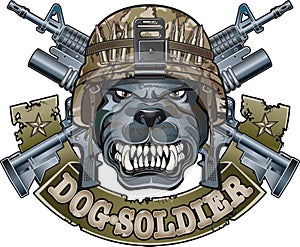 Military emblem with dogs head photo