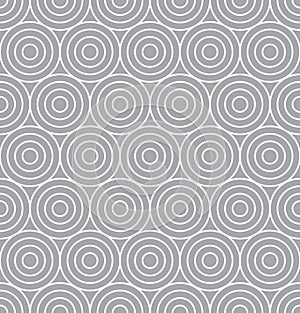 Editable seamless circular pattern tile with white and grey background