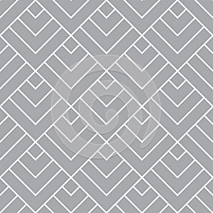 Editable seamless geometric pattern tile with white and grey background