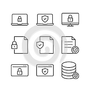 Editable Set Icon of Secure Protection