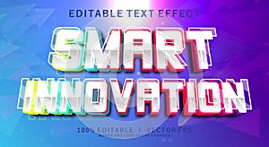 smart innovation 3d vector text effect with modern style design