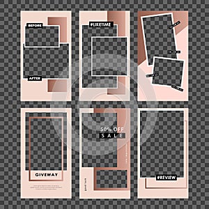 Editable Stories template. Streaming. Mockup for photo isolated on transparent background. Vector illustration isolated on transpa