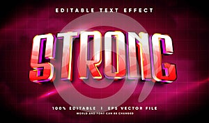 strong 3d vector text effect with modern style