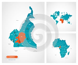 Editable template of map of Cameroon