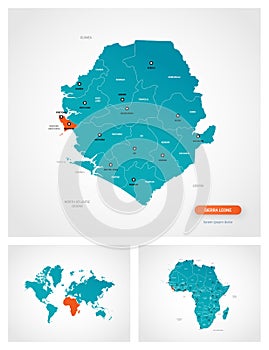 Editable template of map of Sierra Leone