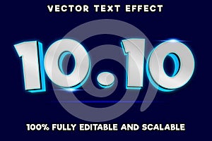 Editable text effect 10.10 with modern neon style