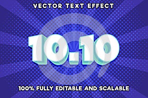 Editable text effect 10.10 with new cartoon style