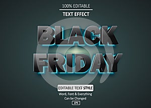 Blue Neon Light Black Friday Editable Text Effect