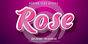 Editable text effect - 3d pink script style