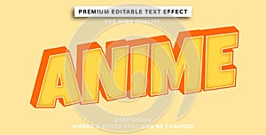 Editable text effect anime
