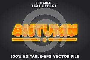 Editable text effect autumn with new modern neon style