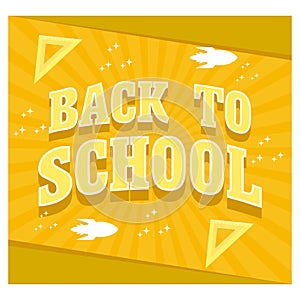 Editable text effect, Back To School. Flat vector modern
