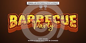 editable text effect barbecue party style