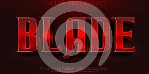 Editable text effect blade, 3d sword and warrior font style