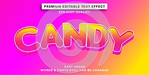 Editable text effect candy