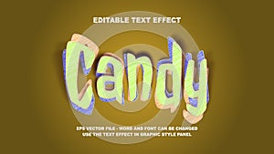 Editable Text Effect Candy 3D Vector Template
