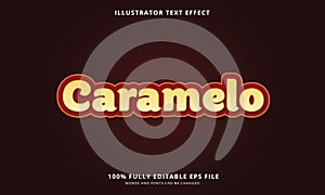 Editable text effect caramelo title style photo