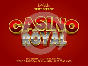 Editable text effect. Casino royal text effect style