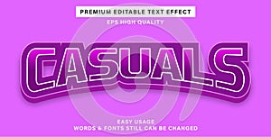 Editable text effect casuals photo