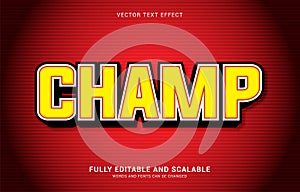 Editable text effect, Champ style