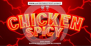Editable text effect chicken spicy food
