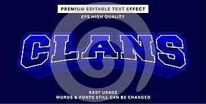 Editable text effect clans