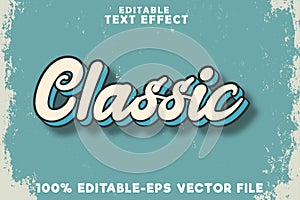 Editable text effect classic with vintage style