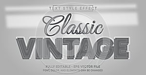 Editable Text Effect with Classic Vintage Theme. Premium Graphic Vector Template