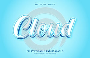 Editable text effect, Cloud style