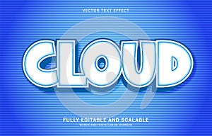 Editable text effect, Cloud style