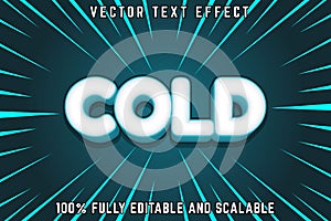 Editable text effect cold with modern style