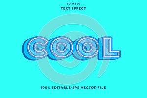 Editable text effect cool blue