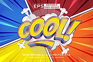 Editable text effect - cool comic 3d cartoon template style premium vector