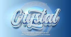 Editable Text Effect with Crystal Theme. Premium Graphic Vector Template