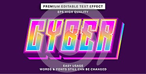 Editable text effect cyber